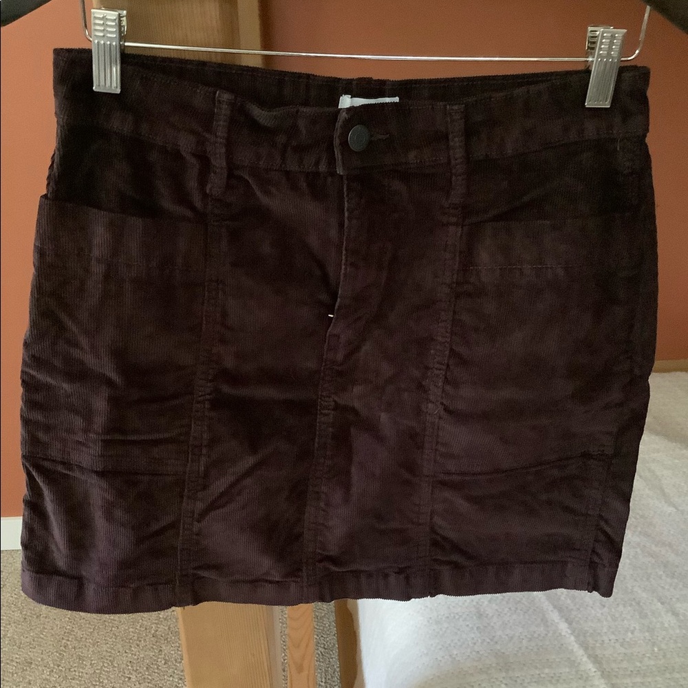 Corduroy mini skirt, zip-front